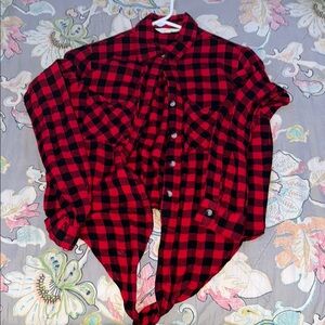 Plaid Women's Jacket - Red and Black